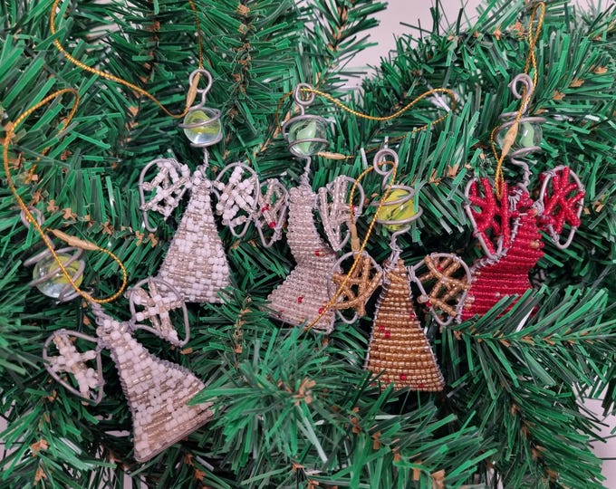 Angel Christmas Tree Decorations | South African Fair Trade Ornaments | Decor - Handmade Beaded