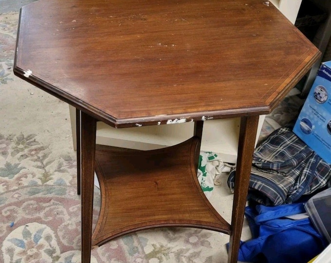 COLLECTION ONLY!! Antique Edwardian hexagonal side table