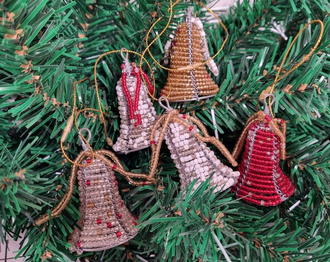 Bells - Christmas Tree Decoration - Unique Beaded South African - Handmade in South Africa