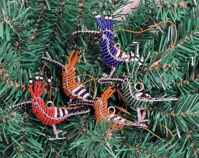 Hoopoe Christmas Tree Decorations | South African Fair Trade Ornaments | Decor - Handmade Beaded