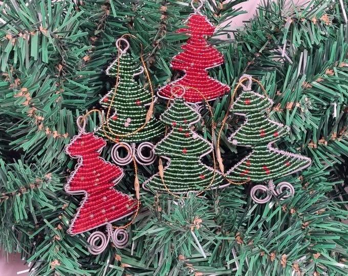 Beaded Christmas Tree Ornament | South African Handmade Decoration