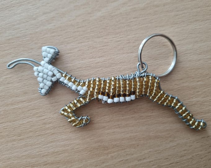Beaded Springbok Keyring: African Wildlife Fair Trade Accessory