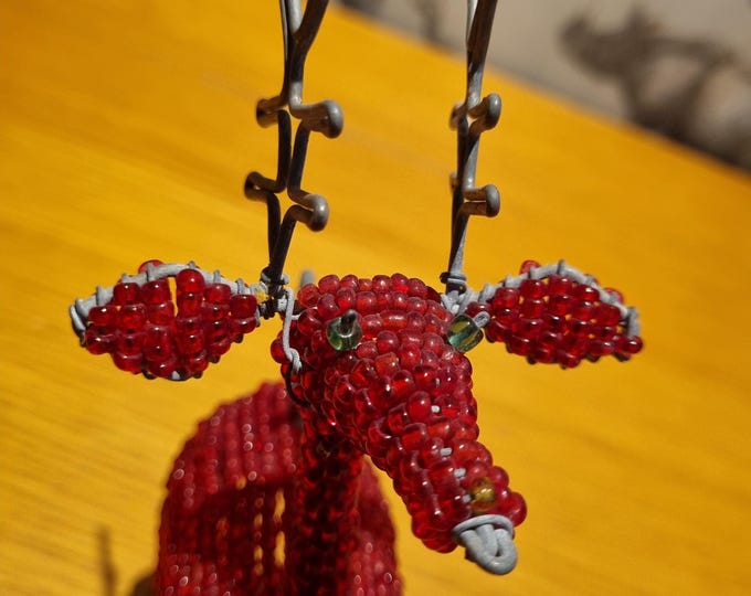 Christmas Reindeer Ornament: African Wire Art Decor - Handmade in South Africa