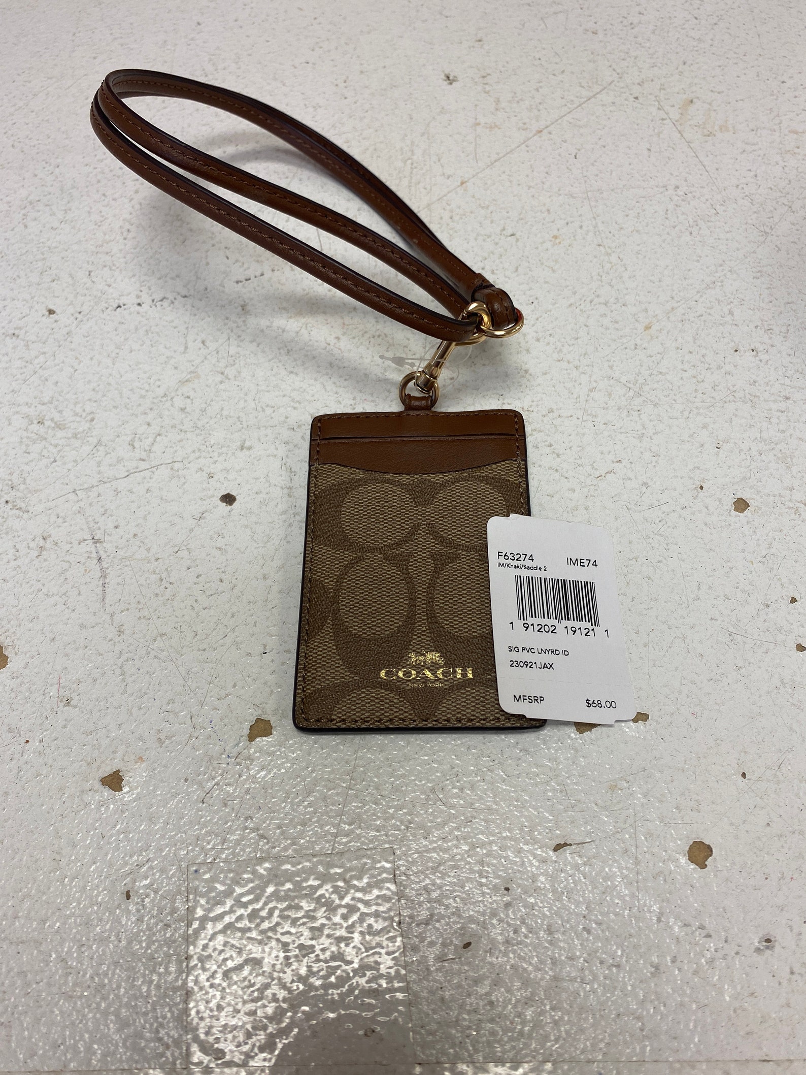 Coach khaki and brown luggage tag new Etsy