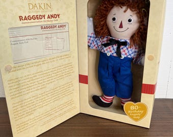 Vintage DAKIN Raggedy Andy Doll: 80th Birthday Commemorative Edition