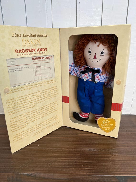Vintage DAKIN Raggedy Andy Doll: 80th Birthday Commemorative