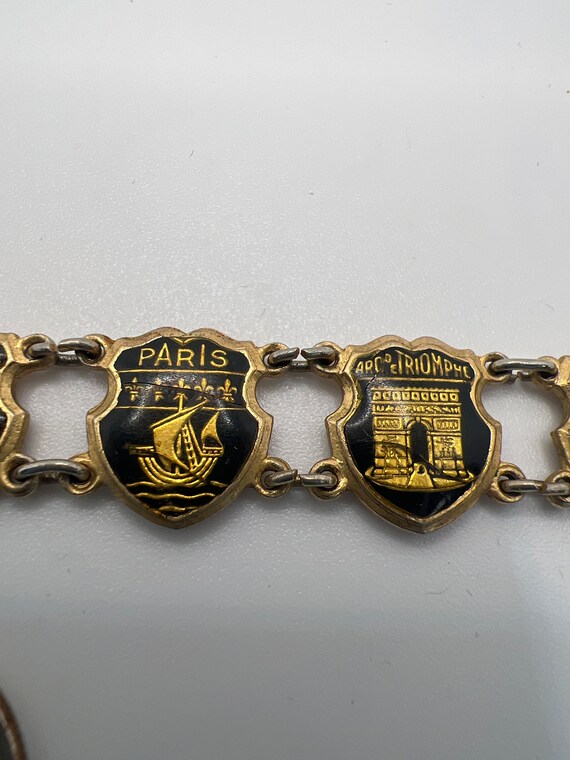 Vtg Paris France Souvenir Bracelet pre owned Blac… - image 4