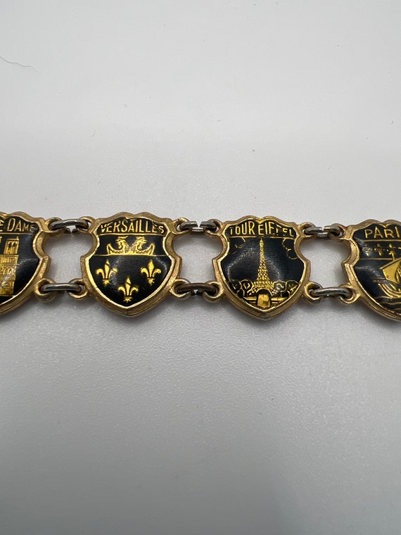 Vtg Paris France Souvenir Bracelet pre owned Blac… - image 1