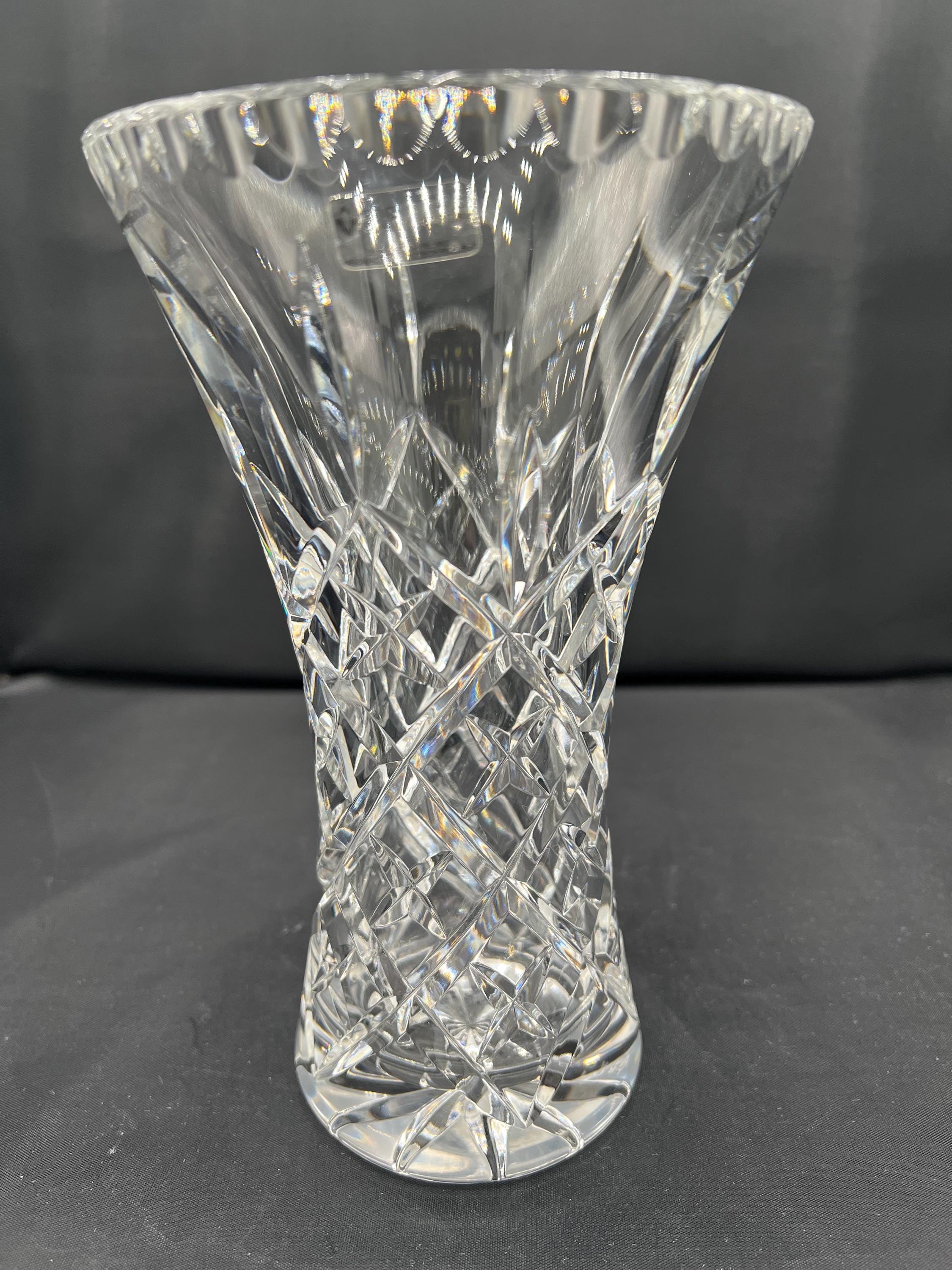 ART DECO Style ガラス 金属 花瓶　Vintage Art Deco Crystal Vase - Etsy