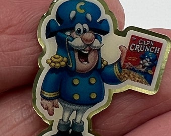 Vintage 1980s Cap'n Crunch Enamel Pin: Cereal Mascot Lapel Tack