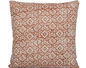 Funda de almohada estampada en bloque de diseño sobre algodón, Funda de almohada en venta, Cojín Boho, Almohada decorativa, Funda de almohada de tiro, Cojín para exteriores