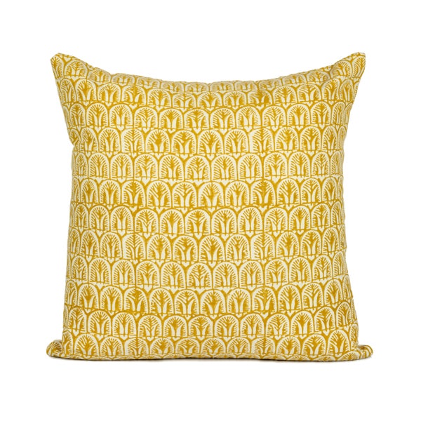 Decorative Throw pillow,  Floral Yellow Mustard on Natural Cotton pillow Cover, Boho Pillow, Decorative Pillow, Throw pillow for sale