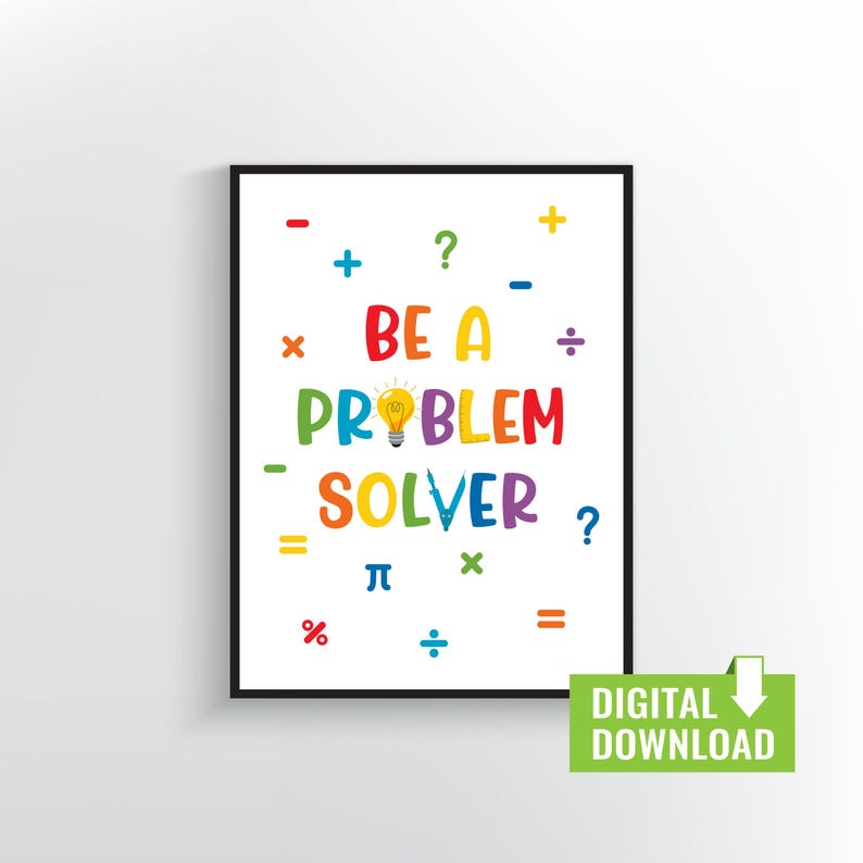 Problem Solver Math Poster: Classroom Homeschool Decor (digital ...