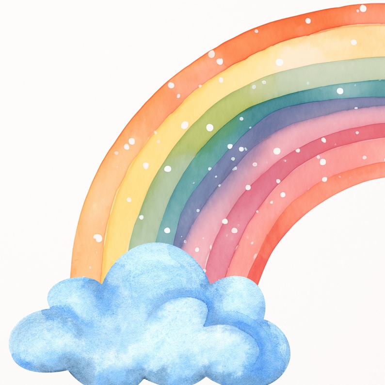 Watercolor Rainbow Fabric Wall Decal | Reusable Nursery Decor - Etsy