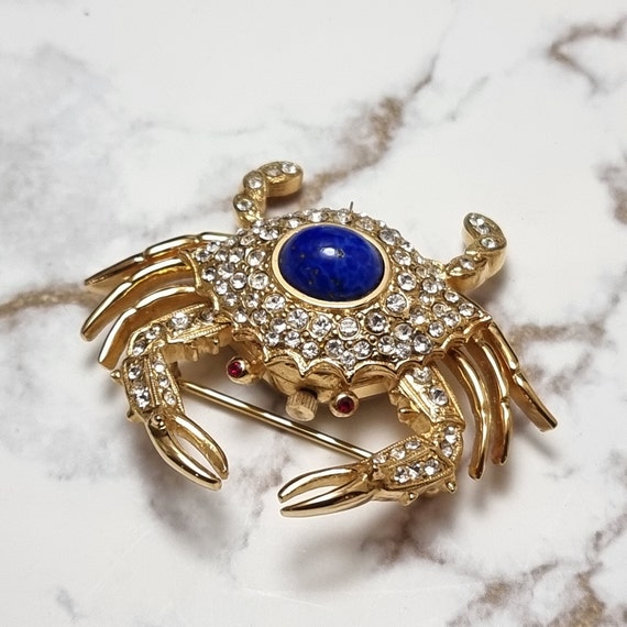 Kenneth Jay Lane KJL Vintage Fabulous Crab Watch Pin NEVER WORN