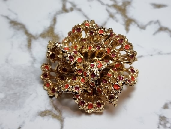 VTG Rare Christian Dior - Beautiful flower brooch… - image 4