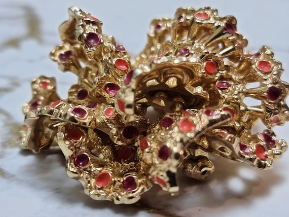 VTG Rare Christian Dior - Beautiful flower brooch… - image 2