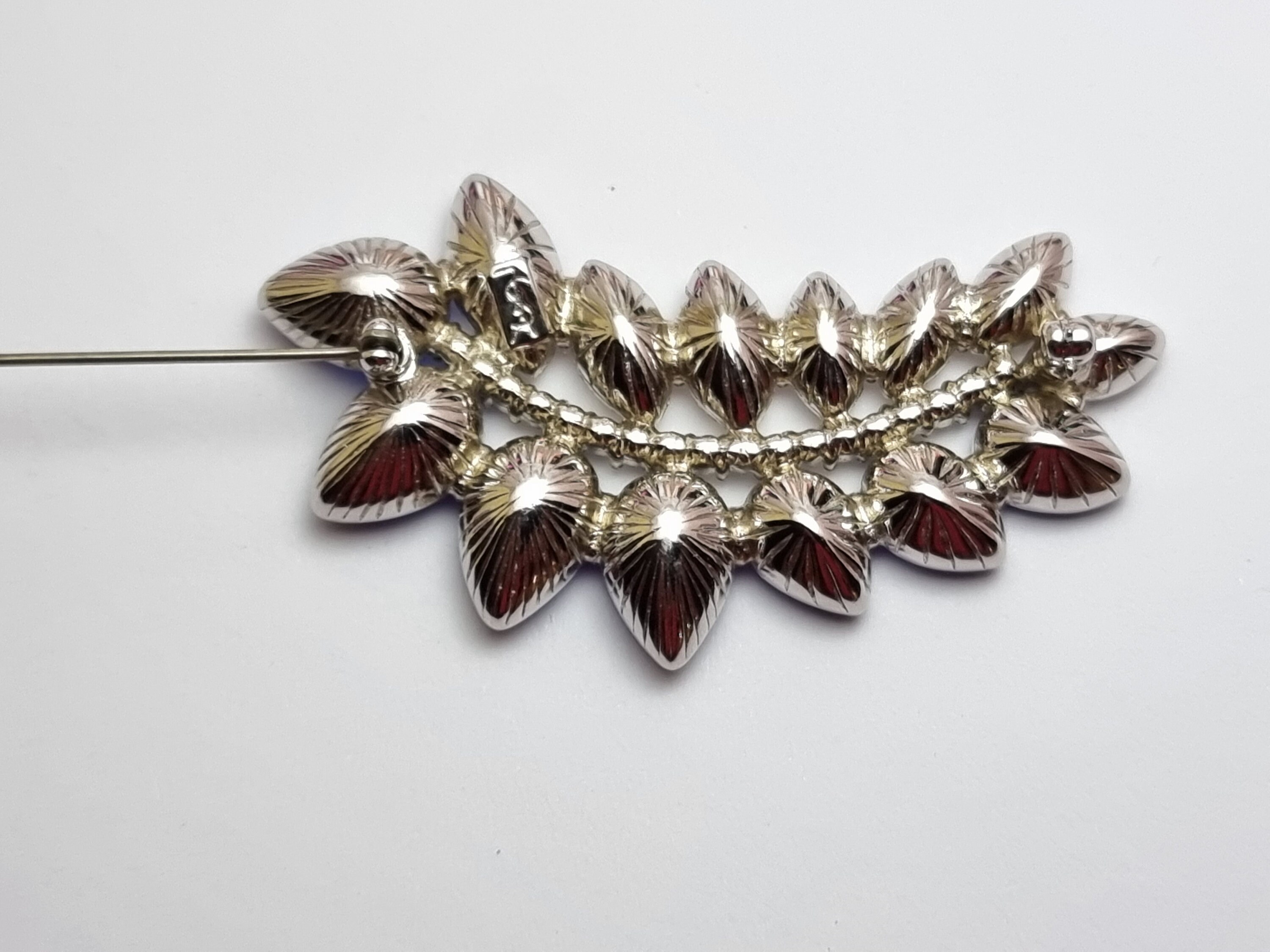 Yves Saint Laurent YSL Vintage Blue & Ice Rhinestone Brooch Mint