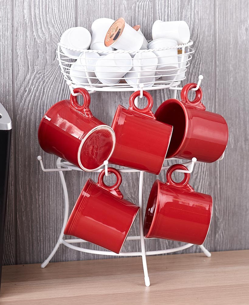 Countertop Coffee Mug Rack With Pod Holder 7 Cup Hooks With Etsy