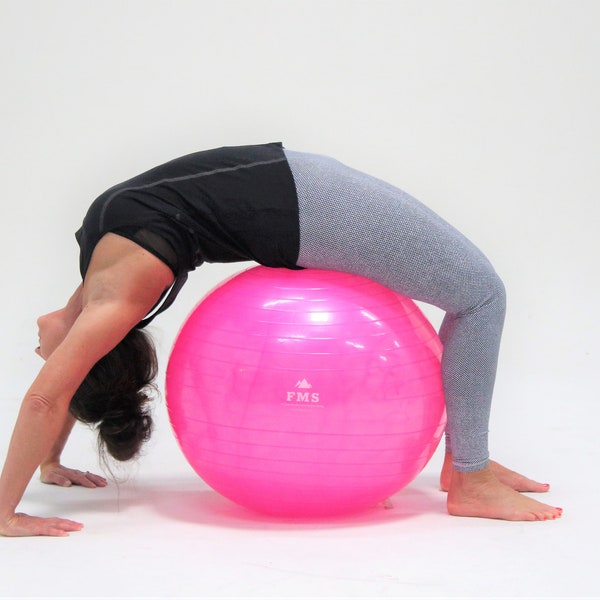 65cm - 26" Fitness Stability Ball • Yoga, Balance, Exercise & Fitness Training Ball • Anti-Burst • 5 Color Options • INCLUDES Foot Pump