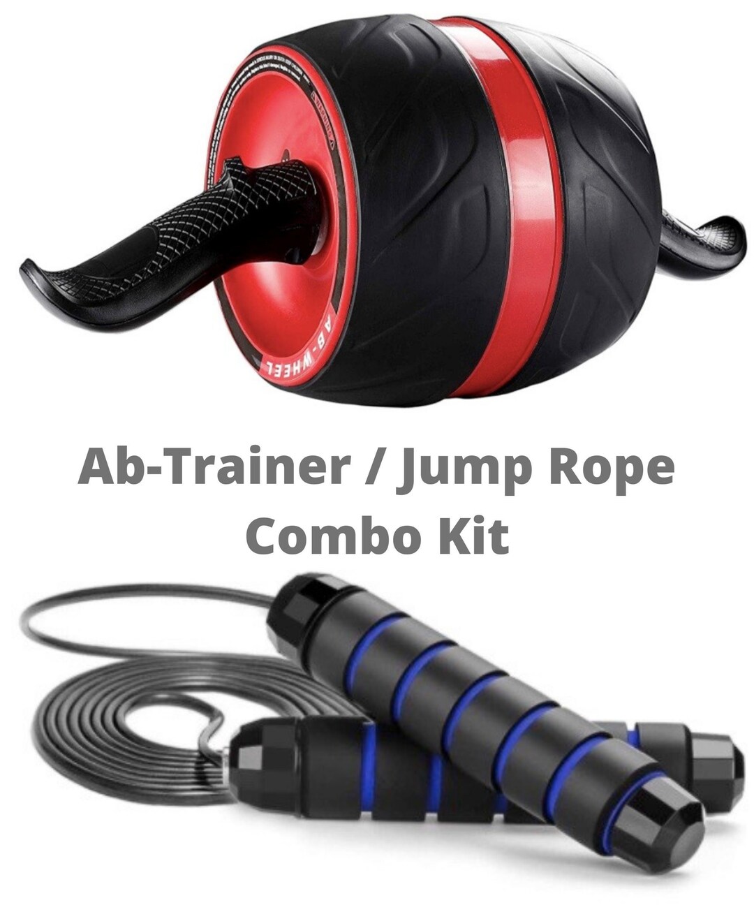 Pro Ab-trainer & Jump Rope Combo Heavy Duty Abdominal Wheel W ...
