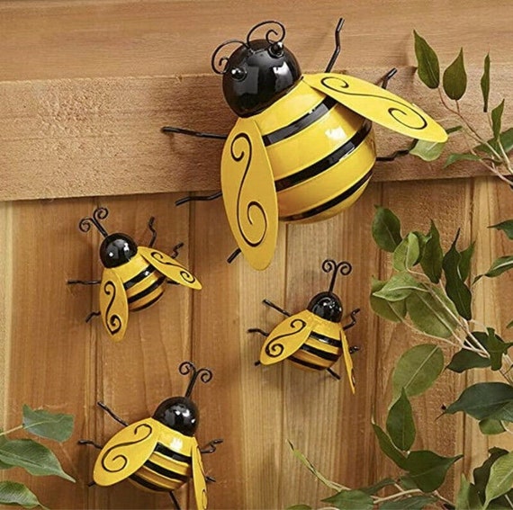 Decorative Metal Bumble Bee Garden Accents Lawn Ornaments | Etsy