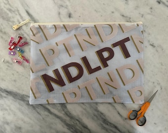 Needlepoint Project Bag - NDLPT Repeat - NDLPT Pool Bag - Storage - Zip up - WIP - Travel
