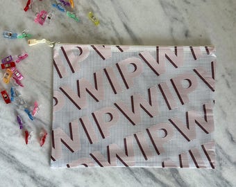 Needlepoint Project Bag - WIP - Work in progress - NDLPT Pool Bag - Storage - Zip up - WIP - Travel