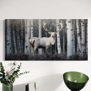 American Elk Yellowstone National Park Landscape Artwork - Museum Quality Giclee Print Wrapped on Canvas - Handmade in New York, USA