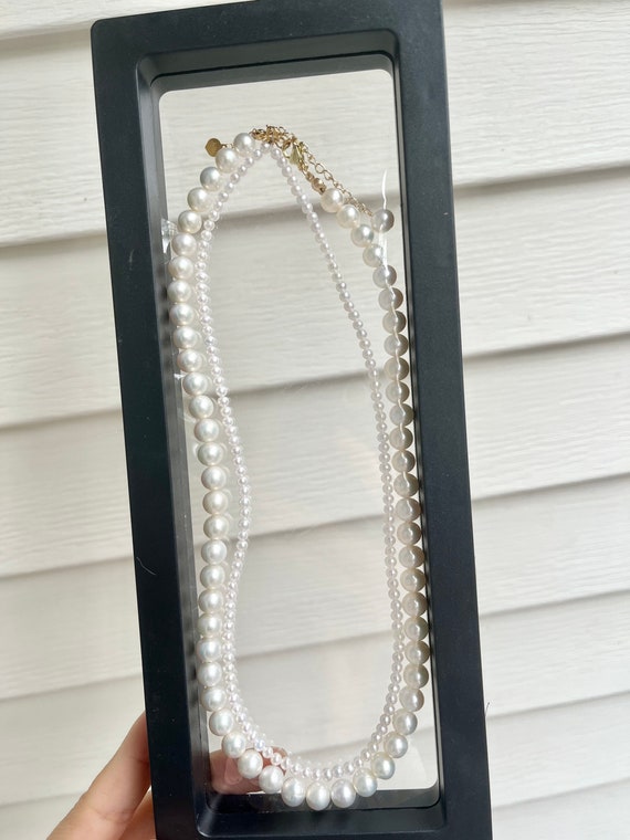 18K Solid Gold 3-3.5mm Baby Pearl Necklace,tiny Pearl Choker