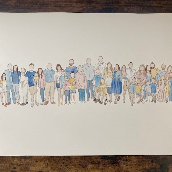 Large Family Custom Portrait - Etsy