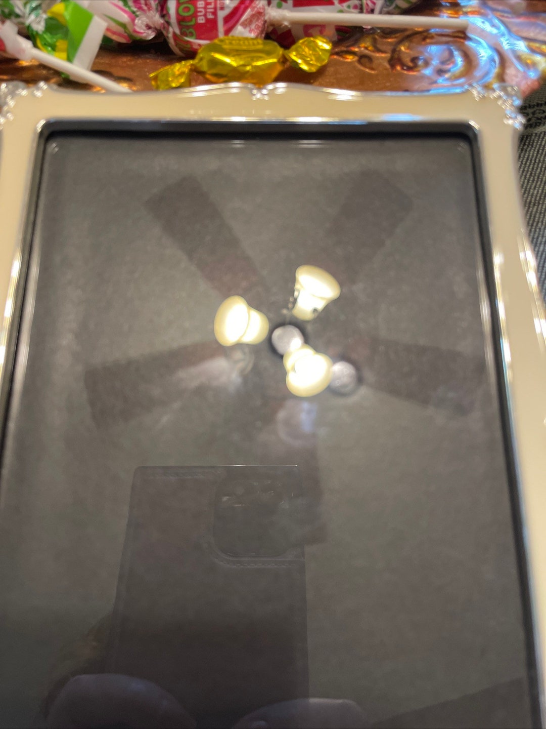 Green Tea Gallery Photo Picture Frame Metal Silver Enamel Inlay