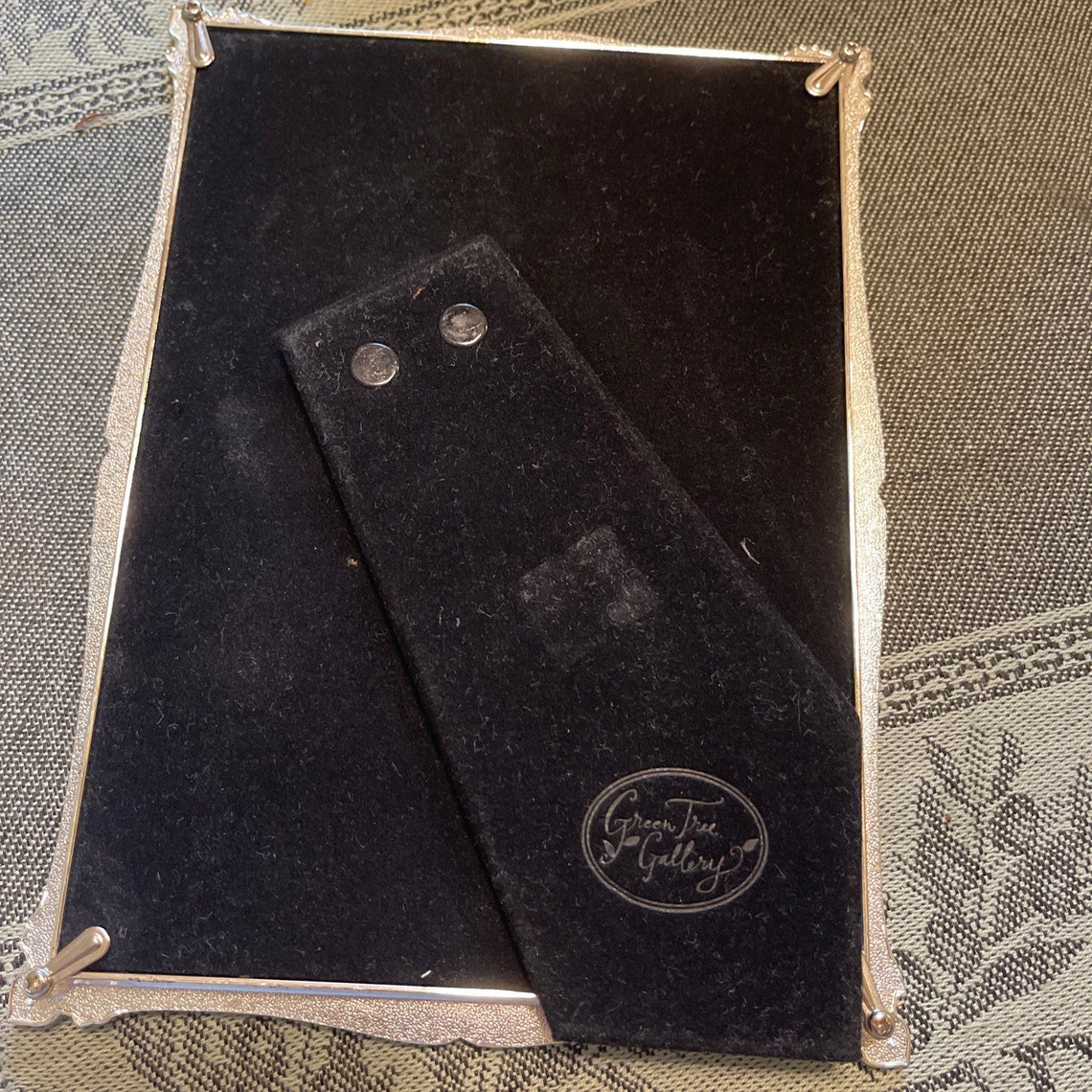 Green Tea Gallery Photo Picture Frame Metal Silver Enamel Etsy