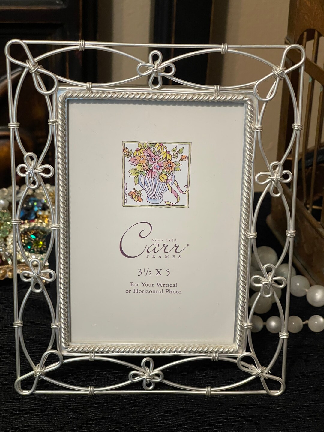 Carr Frames Metal Wire Photo Picture Frame Silver Flowers Etsy