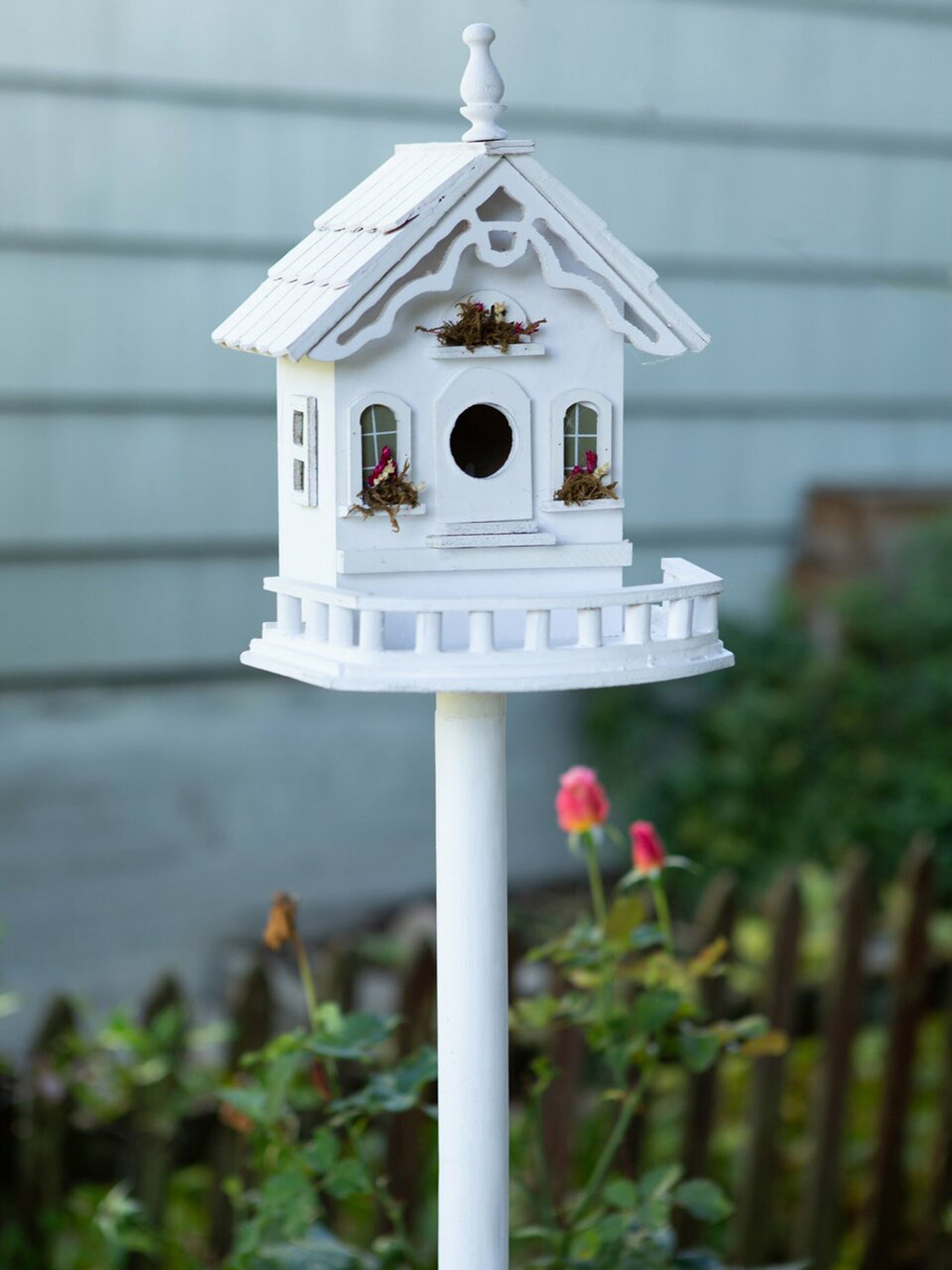 Songbird Valley Victorian Pedestal Bird House Fir Wood and Etsy