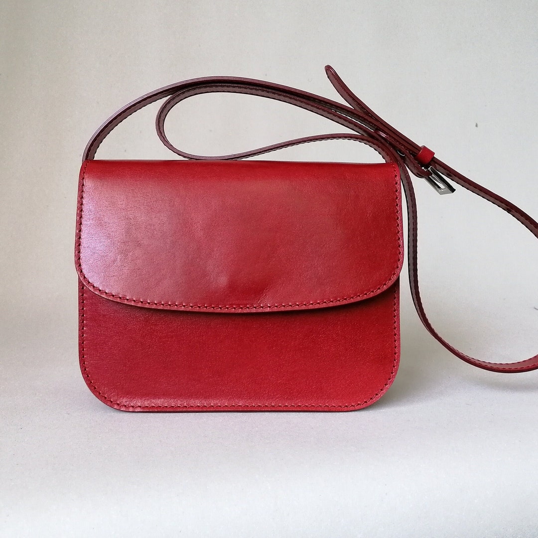Leather Shoulder Bag Minimalist Handmade in Italy Etsy