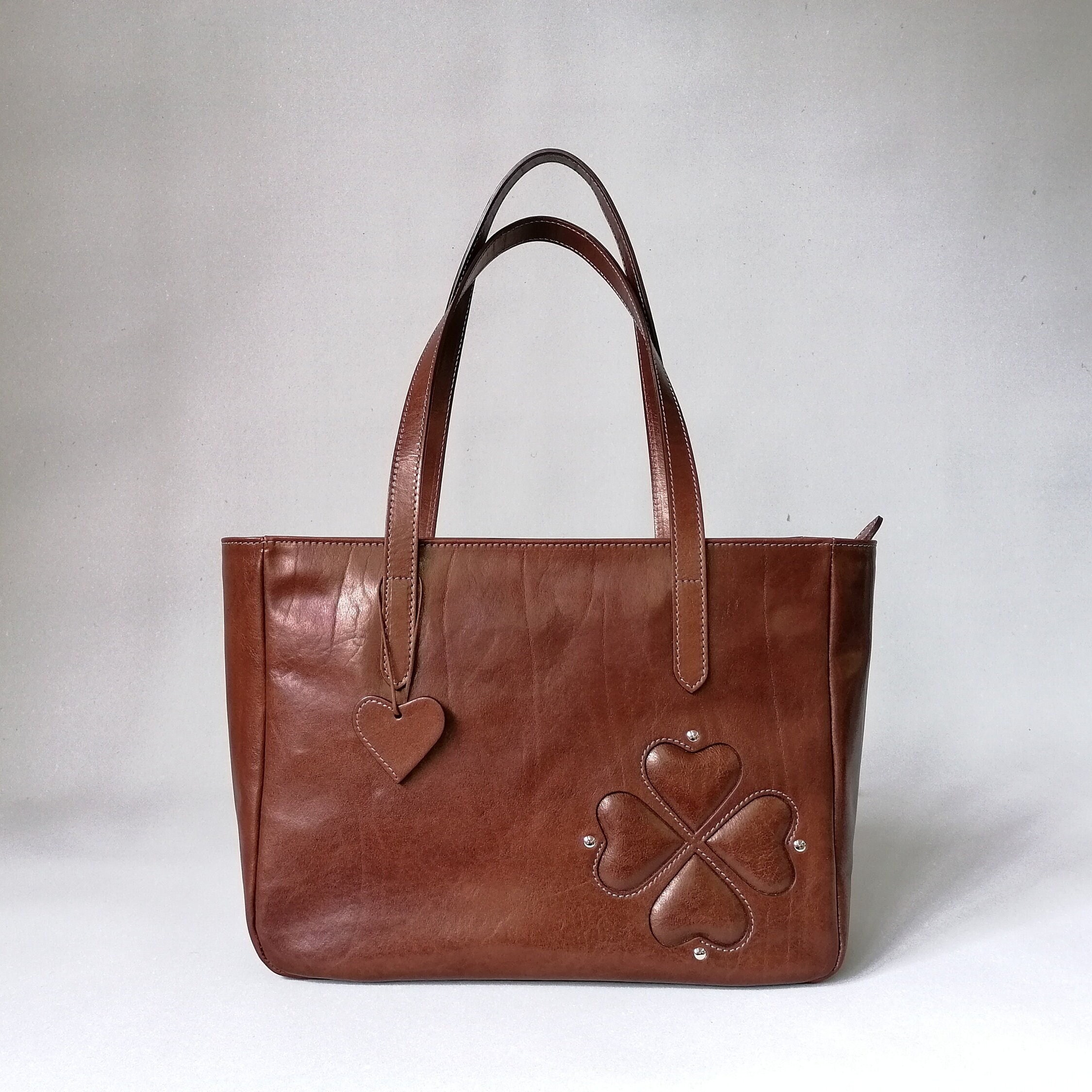 Prada Vitello Daino Bauletto Bag Brown Leather Pony-style calfskin