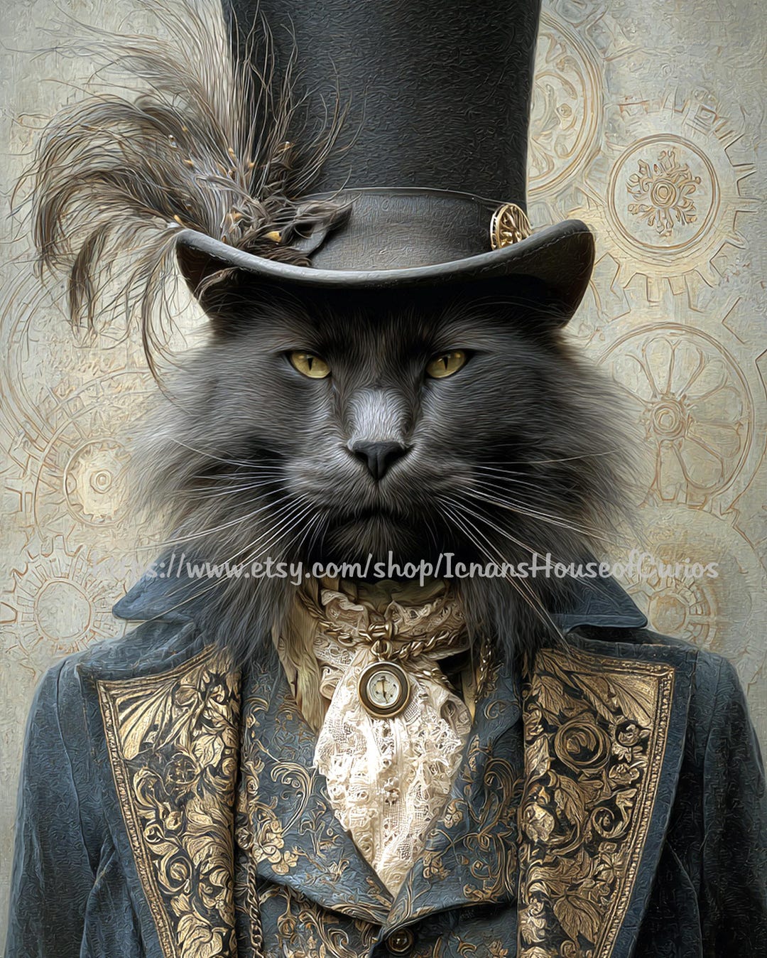 Steampunk Cat Card Collection 5x7 - Etsy
