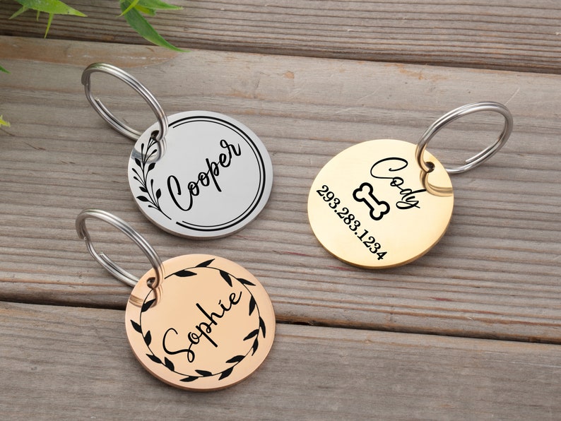 Microchipped dog tagPersonalized pet dog ID tag dog ID Etsy