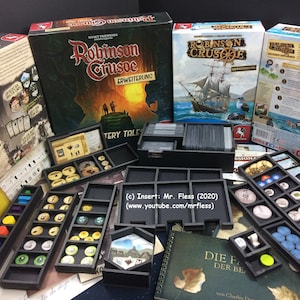 Robinson Crusoe® Organizer Expansions - Construction plan (German) compatible with this board game (.pdf)