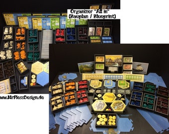 Organizer - Building plan bundle compatible with Catan "All in"® & expansions up to 6 players (.pdf)