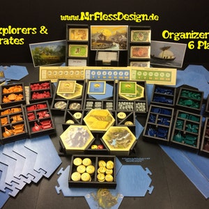 Organizer - Blueprint (english) compatible with Catan® Explorers & Pirates (.pdf) up to 6 players