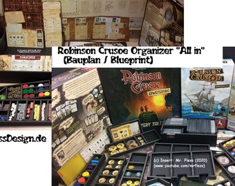 Robinson Crusoe "All in"® Organizer - Building Plan Bundle compatible with this board game (.pdf)