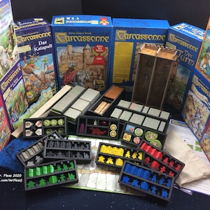 Carcassonne® & 10 Expansions Organizer - Blueprint (english) compatible with this board game (.pdf)