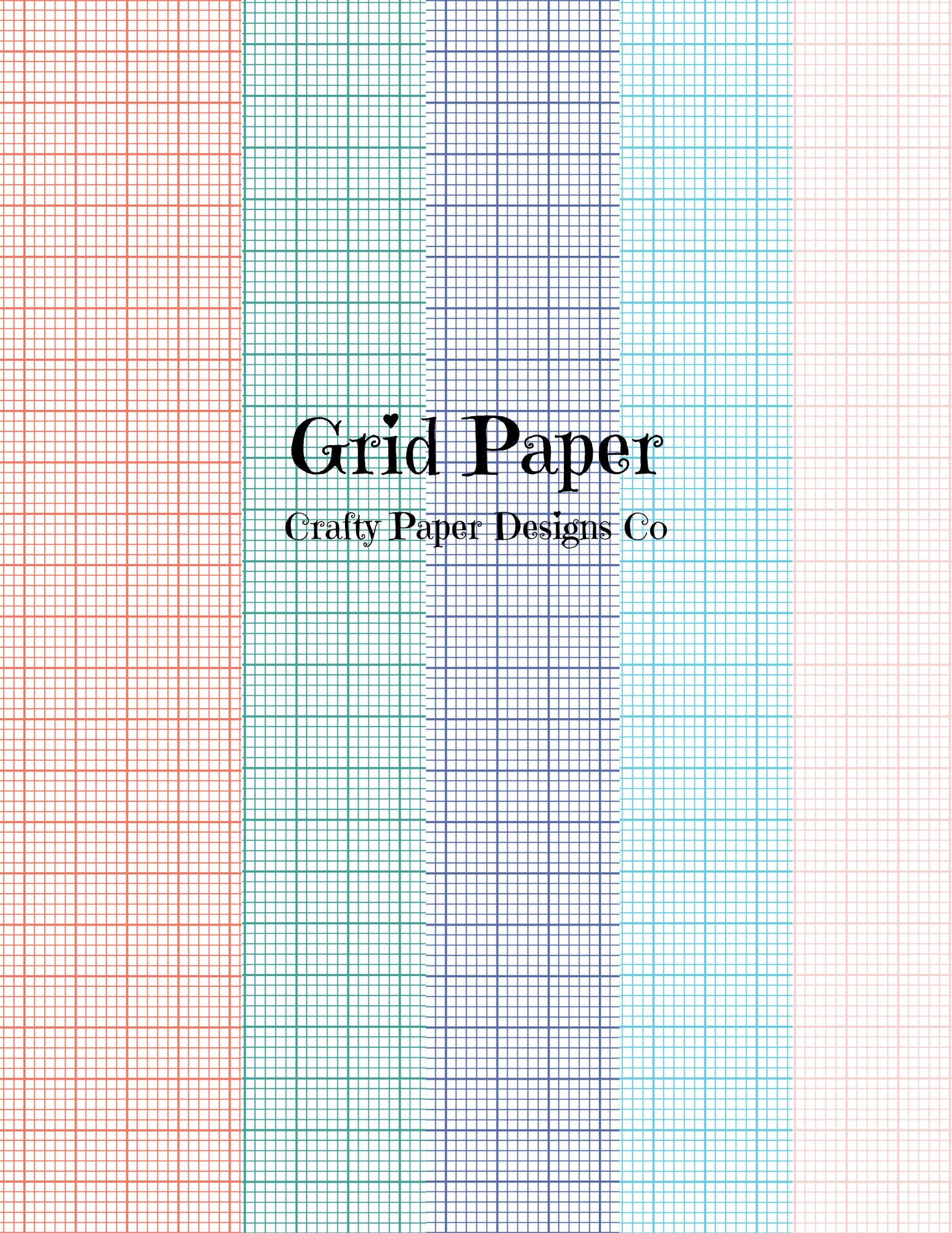 Grid Paper Graph Paper Colored Graph Paper Colorful Grid Etsy
