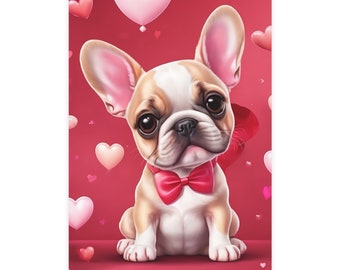 Carta - Cane di San Valentino - Piccolo francese triste - Bulldog francese