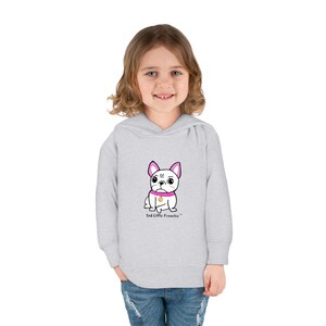Toddler 2-6T Pullover Fleece Hoodie - Basic Pink - Sad Little Frenchie - French Bulldog