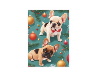 Biglietto di auguri - I miei cani preferiti in vacanza - Piccolo francese triste - Bulldog francese