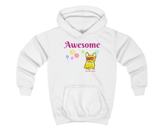 Felpa con cappuccio per bambini - Fantastica grafica con bulldog francese dorato