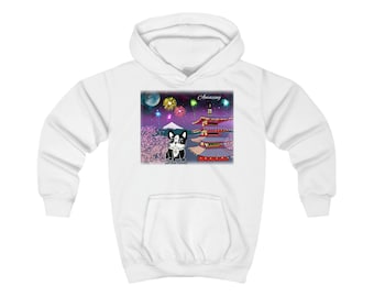 Felpa con cappuccio per bambini - Fiore di ciliegio - Piccolo francese triste